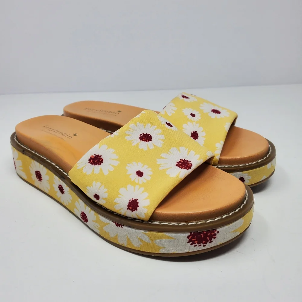 Farylrobin Floral Slide Sandals Size 5